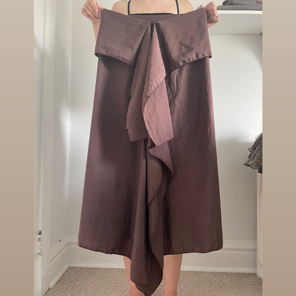 Brown Surrealist Nylon Skirt Size 3 - Picture 4 of 5